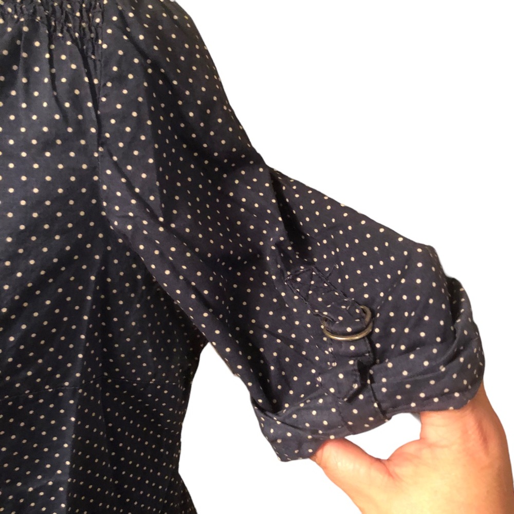 St. John’s Bay Blue Dot Blouse Medium - Picture 4 of 8